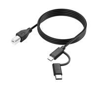 YACSEJAO 2 en 1 Cable de impresora USB 6.6FT Micro USB 2.0 + cable de impresora tipo C a USB B para ordenadores, escáneres, teclados eléctricos, piano digital, controlador MIDI y más