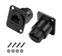 YACSEJAO 2 paquetes RJ45 cat6 panel de instalación de enchufe tipo D acoplador RJ45 mamparo de red LAN madre a madre enchufe directo