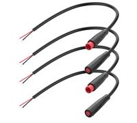 YACSEJAO 2 pares de cables de extensión IP67 impermeables de 2/3/4/5 pines para bicicletas eléctricas, conector de luz macho y hembra, cable expuesto de 26 cm (2 pines)