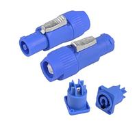 YACSEJAO 3 Pin AC Powercon Conectores 2Pack 250V 20A Nac3mpa Bloqueo PowerCon Conectores Neutrik para Luz de Escenario Pantalla LED Conector Blanco (Entrada)