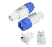 YACSEJAO 3 Pin AC Powercon Conectores 2Pack 250V 20A Nac3mpa Bloqueo PowerCon Conectores Neutrik para Luz de Escenario Pantalla LED Conector Blanco (Salida)