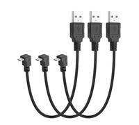 YACSEJAO 9,5inch/0,25m 90 grados Micro USB Cable corto (3 unidades), ángulo recto USB A 2.0 macho a USB Micro macho Cable de carga y sincronización de datos para teléfonos, reproductores MP3, PS4