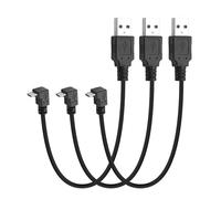 YACSEJAO 9,5inch/0,25m 90 grados Micro USB Cable corto (3 unidades), ángulo recto USB A 2.0 macho a USB Micro macho Cable de carga y sincronización de datos para teléfonos, reproductores MP3, PS4