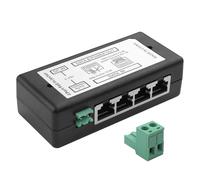 YACSEJAO - Adaptador de alimentación (9 V-48 V, 4 puertos, fuente de alimentación Ethernet, 4 puertos para cámaras IP, AP inalámbricas y dispositivos IoT, salida DC 48 V, 120 W, con bloque de