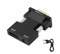 YACSEJAO Adaptador HDMI a VGA con Audio 1080P HDMI Hembra a VGA Macho Adaptador convertidor de 3,5 mm Cable de Audio para TV Stick, Roku, computadora portátil, PC, proyector, TV, Monitor, etc