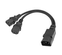 YACSEJAO C14 a C13 - Divisor en Y (10 A/250 V, IEC 320 C14 a 2 C13, 1 a 2 cables de extensión (1FT/30 cm)