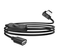 YACSEJAO Cable alargador USB con interruptor de encendido/apagado de 90 grados, 1,5 m, USB A 2,0 macho a hembra, cable de extensión compatible con datos y corriente para tiras LED, ventiladores USB,