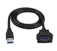 YACSEJAO Cable de instalación integrado USB 3.0 cable de expansión del panel de instalación cuadrado, con cerradura, adecuado para barcos de automóviles y motocicletas, 1m