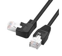 YACSEJAO Cable Ethernet RJ45 de 90 grados Cat6 Conector RJ45 a cables de parcheo de red rectos Elija entre varias longitudes de ángulo (Ángulo recto, 2M/6,6 pies)