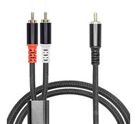 YACSEJAO Cable RCA Y chapado en oro RCA Y divisor macho a doble RCA/Phono macho extensión cable adaptador de audio para subwoofer amplificador de cine en casa (6.5 pies/2 m)
