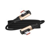 YACSEJAO Cable USB C a USB C de 90 grados, carga rápida de 240W trenzado de nailon, cable tipo C de ángulo recto de 1,5m (ángulo de lado a lado)