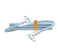 YACSEJAO Cable USB C a USB C giratorio de 180°, cable USB tipo C, cable trenzado tipo C, cable de carga rápida (azul, 3.3 pies)