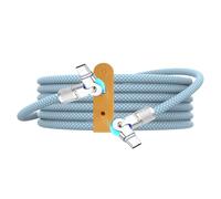 YACSEJAO Cable USB C a USB C giratorio de 180°, cable USB tipo C, cable trenzado tipo C, cable de carga rápida (azul, 6.5 pies)