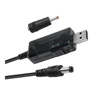 YACSEJAO Cable USB de 5 V a 9 V/12 V de 2.6 pies/0.8 m USB a 9 V, 5 V a 12 V, convertidor de voltaje escalonado con conector DC de 5.5 x 2.1 mm (3.5 x 1.35 mm)