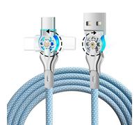 YACSEJAO Cable USB tipo C giratorio de 180 °, 6,6 pies, 65 W, USB A a USB C, nailon trenzado de carga rápida y de transferencia de datos para USB C, ordenador portátil, tableta/teléfono