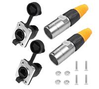 YACSEJAO Conectores RJ45 impermeables de ángulo recto RJ45, montaje en panel IP65, resistente al agua Cat5/5e/6 8P8C Ethernet LAN, montaje para red interior y exterior, 2 pares