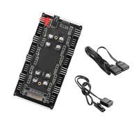 YACSEJAO Controlador de Ventilador y RGB 2 en 1, 12 V 4 Pin PWM Con SATA Power, Iluminación Direccionable Para CPU Cooling y LED de Ordenador