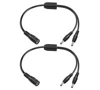 YACSEJAO DC Y Splitter Cable 2PCS 12V DC 3.5mm x 1.35mm 1 Hembra a 2 Macho Cable Adaptador para CCTV Cámara de Seguridad, DVR, HDVD, LED Strip Light(1FT/30CM)
