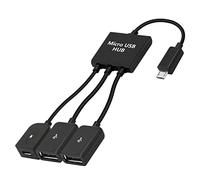 YACSEJAO Doble cable Micro USB macho a 2 USB hembra OTG divisor para Android Tablet Pc y teléfono inteligente y más