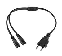 YACSEJAO Enchufe Euro a Doble C7 Cable de Extensión de Energía Tipo C Euro Plug a C7 Y Socket Euro Cable de Alimentación Pequeño Electrodoméstico Cable Euro 8 TV BLU-Ray Electrodomésticos Cable, 40cm