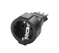 YACSEJAO EU DE to IT Travel Plug Adapter Type-L Schuko Mains Adapter to Italy Chile Maldives Uruguay Syria Socket Adapter, Black