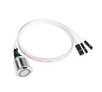YACSEJAO Interruptor de chasis de 16 mm, botón de metal para computadora de escritorio, cable de interruptor de metal para botón de encendido ATX, suministro de encendido/apagado para interruptor
