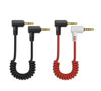 YACSEJAO Paquete de 2 cables de conexión de audio auxiliares TRS a TRRS | Cable de transmisión en vivo estéreo en ángulo de 90 grados para auriculares Beats Studio Headset Audio DJI Mic Mini