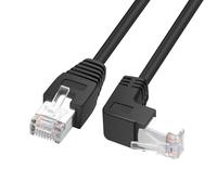 YACSEJAO RJ45 90 grados Cable Ethernet Cat6 RJ45 macho a cables de conexión de red en ángulo recto Elija entre múltiples longitudes angulares (hacia abajo, 1 M/3,2 FT)