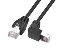 YACSEJAO RJ45 90 grados Cable Ethernet Cat6 RJ45 macho a cables de conexión de red en ángulo recto Elija entre múltiples longitudes angulares (hacia arriba, 1 M/3,2 FT)