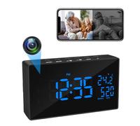 Yadayuki MiniCamara Oculta HD 1080P Spy Camara WiFi Despertador, 2.4/5Ghz WiFi Camara Espia Oculta Invisible Compatible con Visión Nocturna y Detección de Movimiento, App Vigilancia Remota