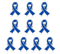 Yadiana 10 pines de cinta azul esmaltados para solapa a granel, artículos de concienciación sobre el cáncer de colon, broche de concienciación sobre la prevención del abuso infantil, productos para