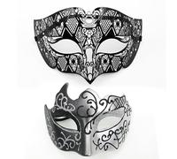 YADIRF 2 máscaras de metal sexy con diamantes de imitación para Halloween, bailes de máscaras, carnaval, fiesta de disfraces (plata 9)