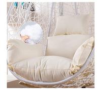 Yadlan Cojín para Sillón Colgante con Cremallera, Impermeable Cesta Colgante Cojín de Asiento, Gruesas Columpio Huevo Colgante para Hamaca, Cojín para Patio o Jardín(Color:Beige)