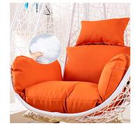 Yadlan Cojín para Sillón Colgante con Cremallera, Impermeable Cesta Colgante Cojín de Asiento, Gruesas Columpio Huevo Colgante para Hamaca, Cojín para Patio o Jardín(Color:Naranja)