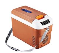 YADLCR Nevera Termoeléctrica Portátil Calor/Frío Nevera 12L Portátil Refrigerador para camión Coche Camping Playa Montaña Viaje Conexiones 12V/24V&220V (Color : Brown)