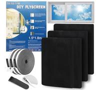 YADOBIG 2 Piezas Mosquiteras para Ventanas 150 x 180 cm, Tela Mosquitera Ventana Sin Taladrar, Pantalla Mosquitera Universal Fácil de Limpiar