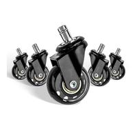 YADOBIG 5 Piezas Ruedas Para Silla Oficina, 11 x 22 mm Silencio Ruedas Silla Oficina Goma, para Todo Tipo de Suelos, 2 Pulg.