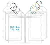 YADOBIG 6 Piezas 18.5×9cm Etiquetas de Equipaje para Cruceros, Etiquetas de Equipaje Transparentes, PVC Impermeable con 6 Lazos de Acero Colores, para Maletas, Cruceros, Bolsas de Lona, Pequeño