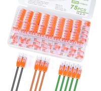 YADOBIG 75 Piezas Conectores Eléctricos Rapidos, Bloques de Terminales, 4mm² Conexión de Cable Compacto