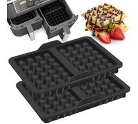 YADOBIG Accesorio para Freidora de Aire Caliente Silicona, Inserto de Gofres Reutilizables Compatibles con Ninja AF400EU, AF451EU, AF500EU con Dos Compartimentos, 2 Piezas Accesorio para Gofres Belgas