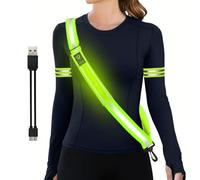 YADOBIG Chalecos Reflectantes, LED Recargable USB, Cinta Reflectante para Correr, Senderismo, Ciclismo
