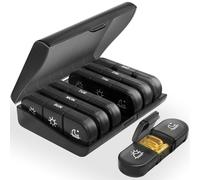 YADOBIG Pastillero Semanal, Organizador Pastillas 7 Dias, Pastillero Diario Grande para Viaje, Pastilleros Semanales para Vitaminas, Negro