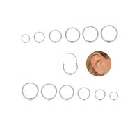 YADOCA 12 Pcs Acero Quirúrgico Piercings Nariz Septum Piercing 16G Segmento Anillo Cuerpo Piercing Nariz Aro Labio Anillos Cartílago Concha Helix Pendientes para Mujeres Hombres 6-16mm