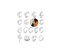 YADOCA 16PC Pendientes Ajustables Para el oído Pendientes Para Mujer Hombre Clip de Cartílago no Perforante Conjunto de Pendiente de Envoltura Oro/Plata/Negro/Oro Rosa