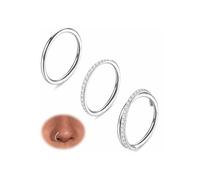 YADOCA 3 Piezas Piercings Nariz Acero Quirúrgico Septum Piercing 18G Segmento Anillo Piercing Nariz Aro Labio Anillos Cartílago Tragus Daith Conch Piercing 8mm 10mm