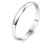 YADOCA 925 Anillos de Plata esterlina para Las Mujeres de Alto Pulido clásico 2mm Anillo de Compromiso de Boda Anillos de la Eternidad (con Caja de Regalo) Tamaño 20