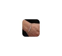 YADOCA Pulseras Hombre Pulsera de Plata de Ley 925 para Hombres Pulsera de Cadena de Eslabones Curvados Figaro Cubano 19/21 cm Joyería para Hombres Regalos para Papá Novio Esposo Hijo