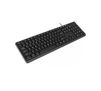 Yadojingcn Teclado silencioso con cable, teclado con cable de 104 teclas con teclado numérico, indicadores LED, ergonómico, cómodo juego y enchufe para Windows/Mac/PC; tapa cuadrada (negro)