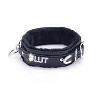 YAEHOCO Gargantilla con letra brillante para mujer, collar de cuero con junta tórica, estilo punk, gótico, ajustable, joyería de moda, color negro, Talla única, Cuero sintético, No es una piedra