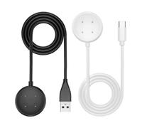 Yaekea Cable de carga USB A + tipo C de 3,3 pies, compatible con Google Pixel Watch 2/3, cable de carga magnético de repuesto para Fitbit Sense 1/2, Versa 3/Versa4, Ace LTE negro + blanco